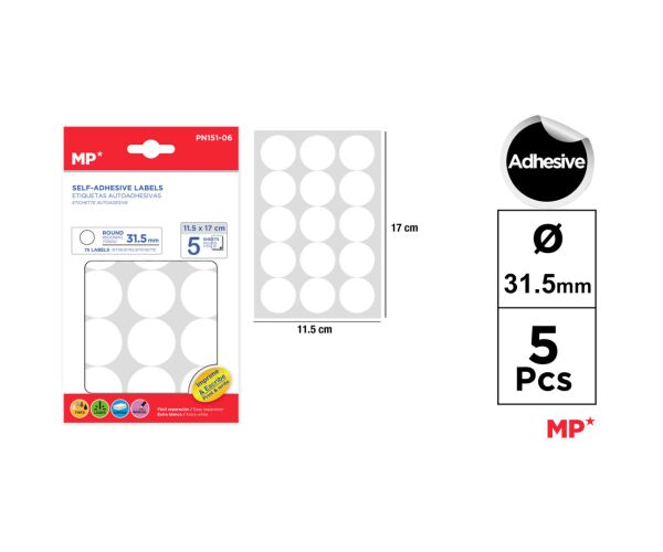 Samolepící etikety kulaté Ø 32 mm 5 ks